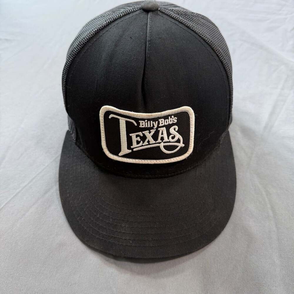 Billy Bob's Texas Black Mesh Trucker Hat Snapback The Classics Yupoong